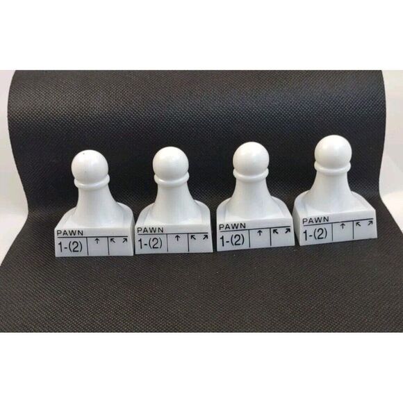 Chess Teacher Replacement White Pawn Chess Game Pieces lot of Four Pavilion 1992 - Picture 1 of 8